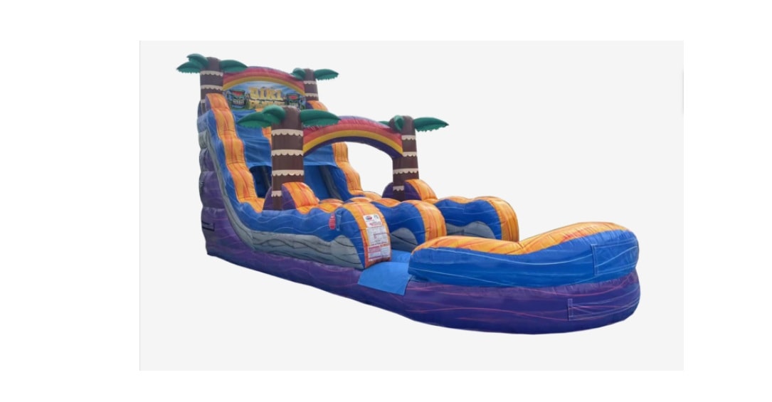 18' Tike Plunge Extended Single Lane Water Slide Deep Pool